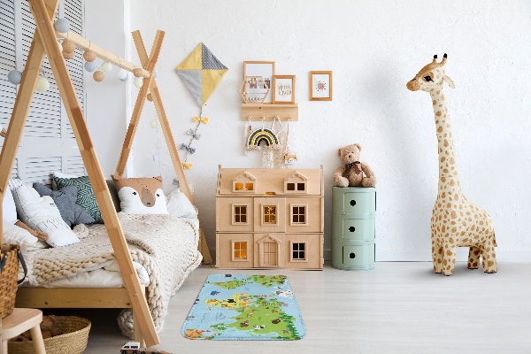 Alfombra infantil Mapamundi animal