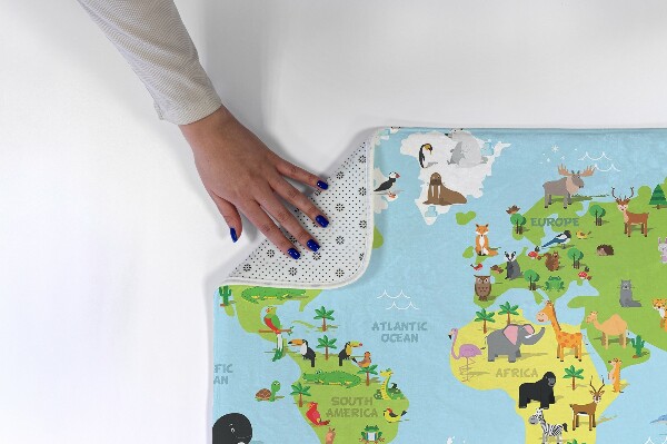 Alfombra infantil Mapamundi animal