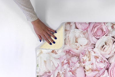 Alfombra Flores de peonía en tonos rosa y blanco