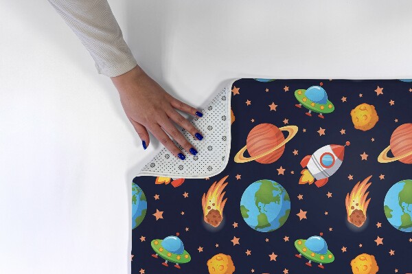 Alfombra infantil Planetas, cohetes y espacio