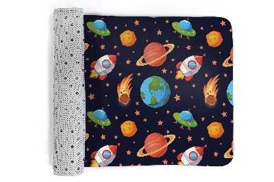 Alfombra infantil Planetas, cohetes y espacio