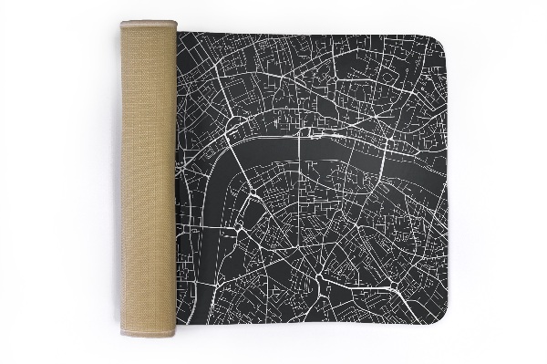 Alfombra Mapa urbano con río y calles