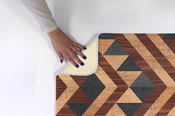 Alfombra antideslizante Patrón geométrico de madera