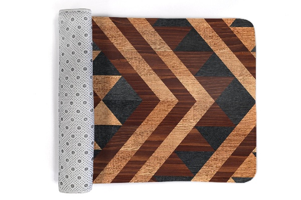 Alfombra antideslizante Patrón geométrico de madera