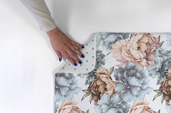 Alfombra antideslizante Patrón floral con peonías y hortensias