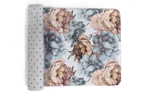 Alfombra antideslizante Patrón floral con peonías y hortensias