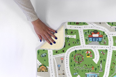 Alfombra infantil Motivo de ciudad con carreteras y edificios