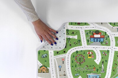 Alfombra infantil Motivo de ciudad con carreteras y edificios