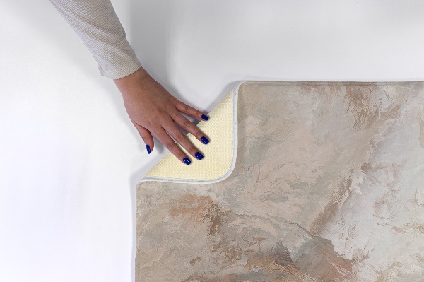 Alfombra antideslizante Jaspeado en tonos beige