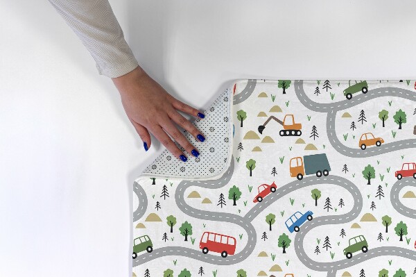 Alfombra infantil Carretera con coches y árboles