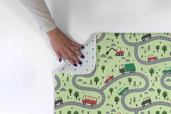 Alfombra infantil Carretera con coches y árboles