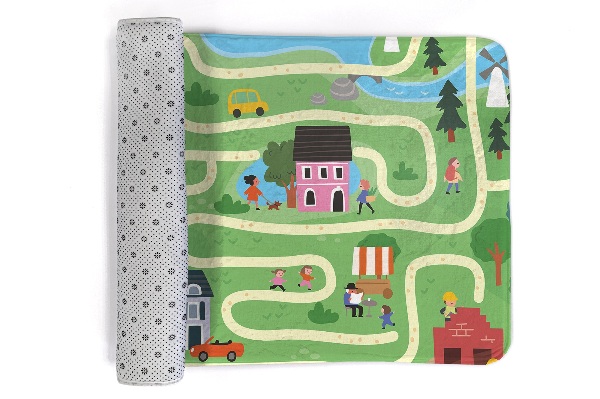 Alfombra infantil Motivo urbano con carreteras y edificios