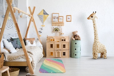 Alfombra infantil Olas de colores en forma de arco iris