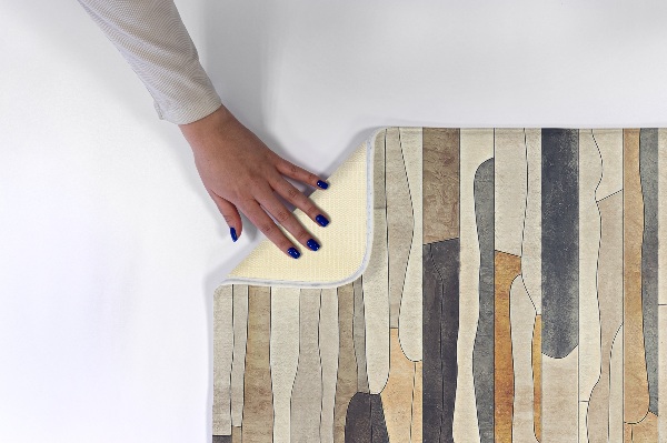 Alfombra antideslizante Rayas verticales abstractas en tonos madera