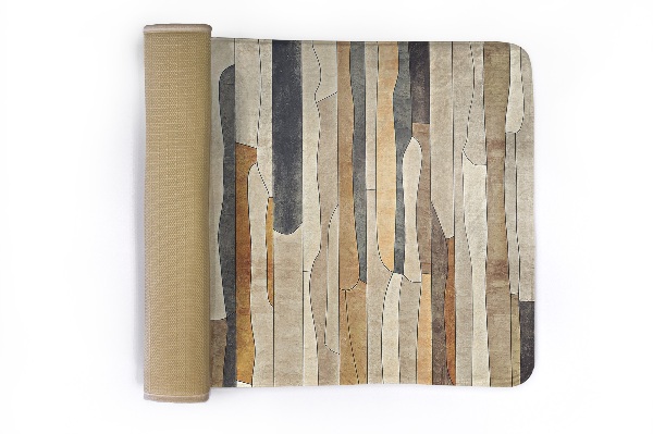 Alfombra antideslizante Rayas verticales abstractas en tonos madera