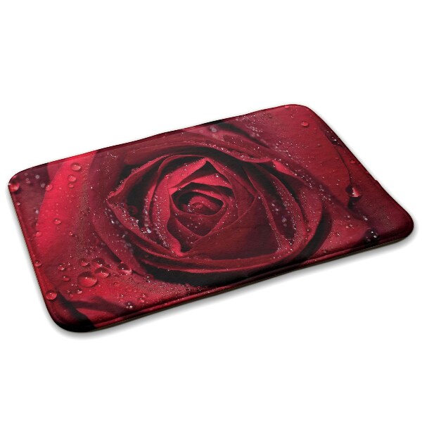 Alfombra antideslizante Rosa roja con gotas