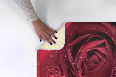 Alfombra antideslizante Rosa roja con gotas