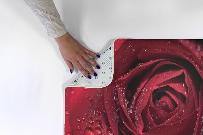 Alfombra antideslizante Rosa roja con gotas