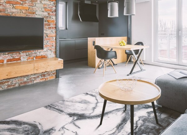 Alfombra de vinilo para cocina Mármol blanco y negro