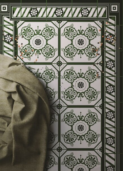 Alfombra de vinilo para salon Azulejos vintage