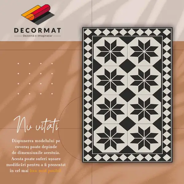 Alfombra pvc Estrellas blancas y blancas