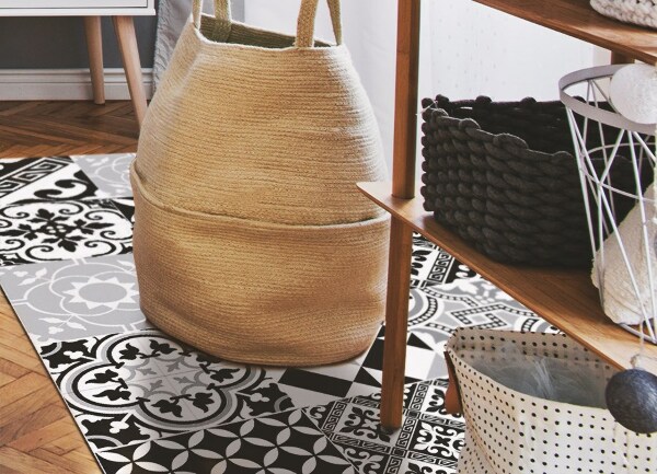 Alfombra de vinilo para cocina Patrones locos