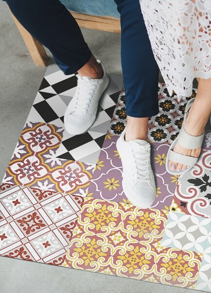 Alfombra vinilo cocina Mezcla de mosaico