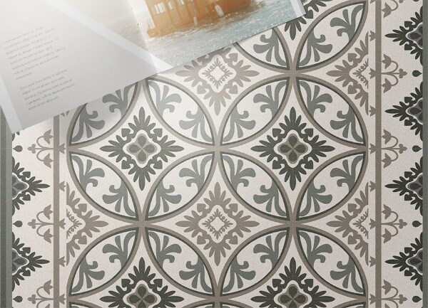 Alfombra de vinilo para cocina Círculo retro