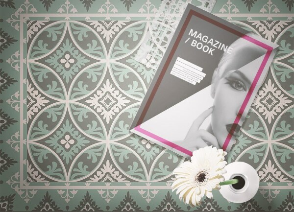 Alfombra de vinilo Patrón de ruedas retro