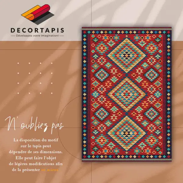 Alfombra vinílica Triángulos retro coloridos