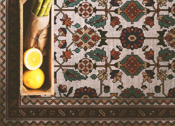 Alfombra vinilo cocina Mosaico florístico