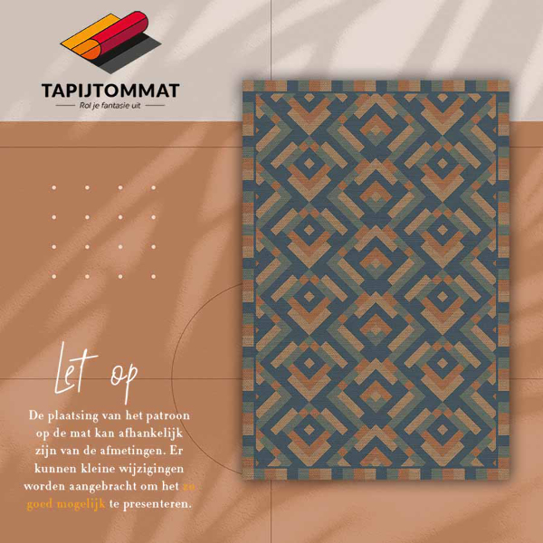 Alfombra vinilo cocina Geometría azteca