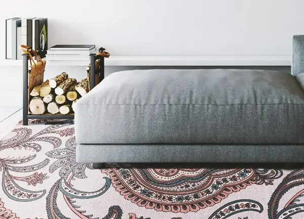 Alfombra de vinilo para cocina Flores orientales