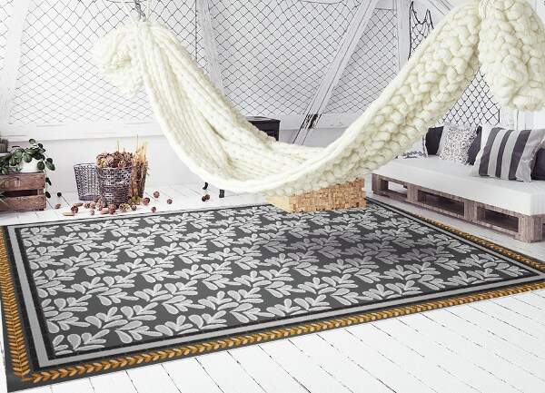 Alfombra vinilo cocina Trenza floral