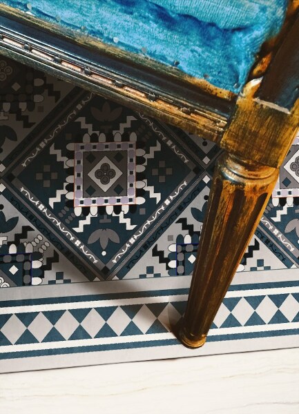 Alfombra vinilo cocina Geometría árabe