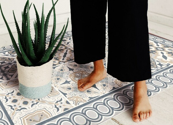 Alfombra vinílica Fichas y trenza