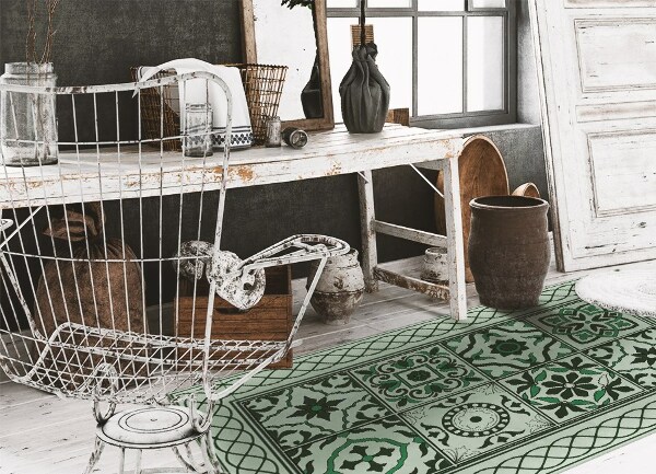 Alfombra vinilo cocina Trenza española