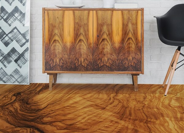 Alfombra vinílica Frascos de madera