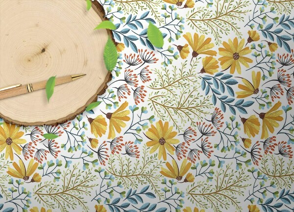 Alfombra vinilo cocina Flores de primavera