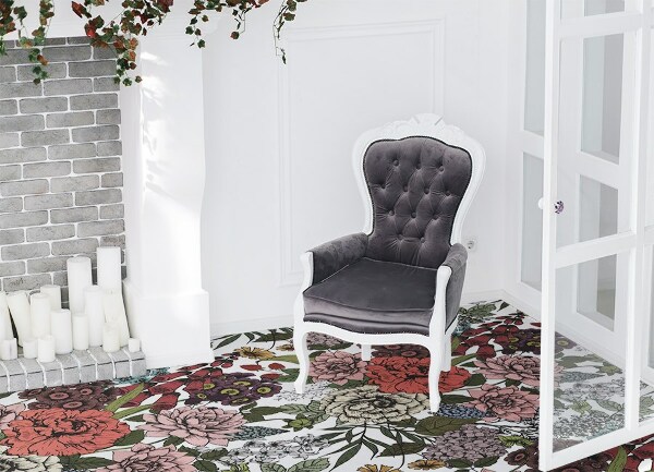 Alfombra vinílica Varias flores