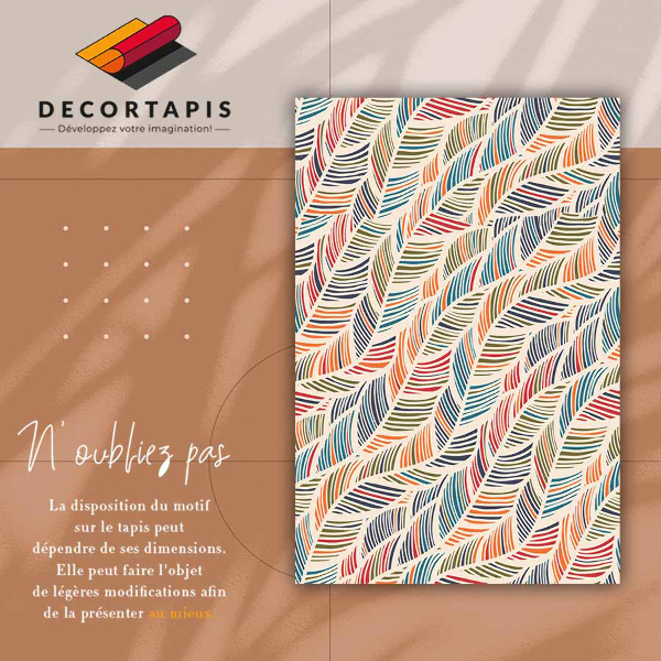 Alfombra vinilo cocina Hojas de contorno