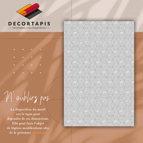 Alfombra vinilo cocina Cubo geométrico