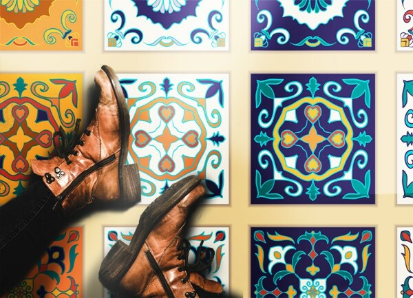 Alfombra vinílica Azulejos griegos
