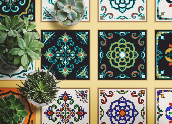 Alfombra vinilo Azulejos griegos