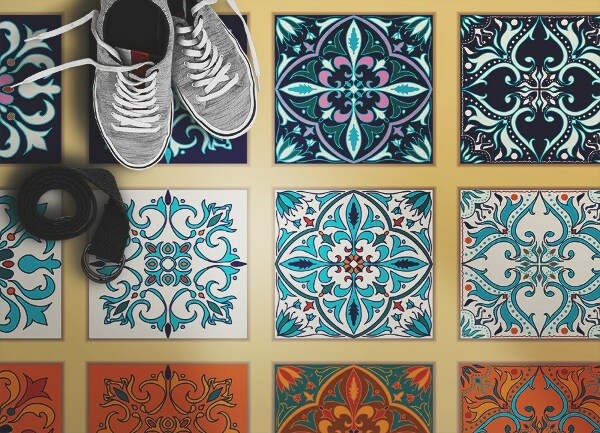 Alfombra de vinilo Azulejos griegos