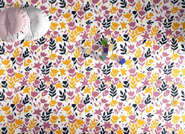 Alfombra de vinilo Flores abstractas