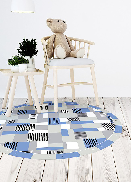 Alfombra vinílica redonda Rectángulos de geometría