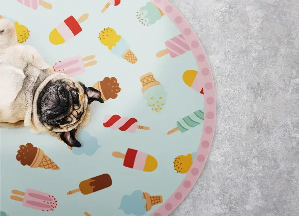 Alfombra vinílica redonda Varios helados