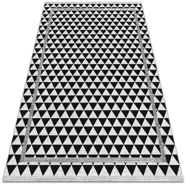 Alfombra vinílica Triángulos en blanco y negro