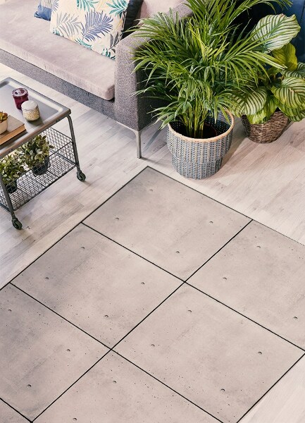 Alfombra vinilo cocina Losas de hormigón